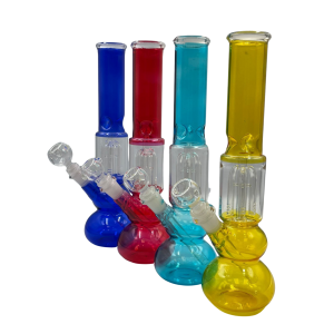 12'' Double Bubble Tree Perc Ice Catcher Beaker Water Pipe - [GJ123]