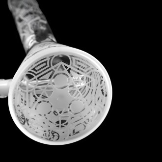 18.5" Ancient Echoes Frosted Beaker Water Pipe - Clear