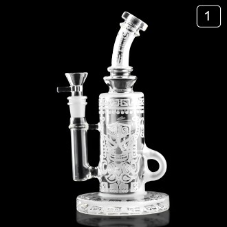 9" Tribal Phoenix Deep Etching Sandblasted Incycler Water Pipe