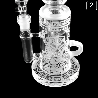9" Tribal Phoenix Deep Etching Sandblasted Incycler Water Pipe