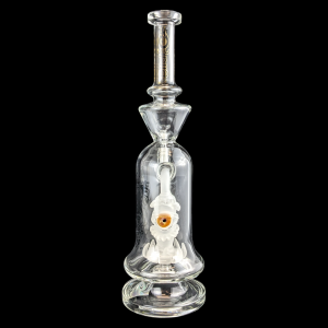 BIIGO Glass By Lookah - 14" Clear Glass Sand Blasted Eye Perc Water Pipe - [GT032]