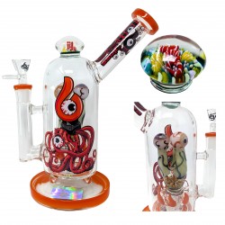 BIIGO Glass By Lookah -  10" Side Neck Glass Blossom Goregaze Perc Water Pipe [GTG-22]