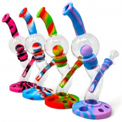 10.5" Chalice of Chill - Glass Ball Silicone Water Pipe - Assorted [H214]