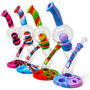 10.5" Chalice of Chill - Glass Ball Silicone Water Pipe - Assorted [H214]