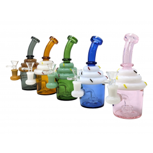 7" Cupcake Shape W/ Perc Water Pipe - [HAJ2215]