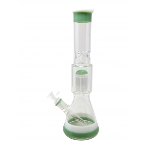 15" Two Tone Tree Perc Beaker Water Pipe 14MM Female [HAJ2220]