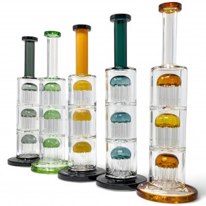 12.5" Triple Re-Inforce Tree Perc Straight Neck Water Pipe [HAJ2222]