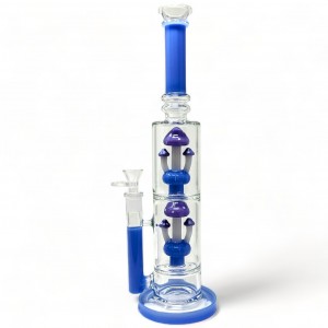 14" Sip from the Mushroom Forest - Double Matric Magic Perc Water Pipe - [HAJ2246]