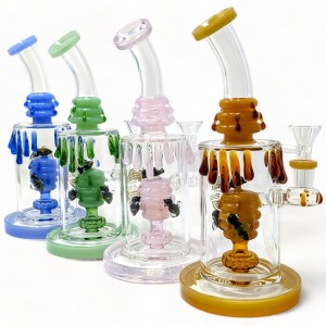 On Point Glass - 9" Dive into the Honey Hype-Buzzing W/ Flavor Perc Water Pipe [HAJ2251]