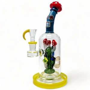 On Point Glass - 10" Laughing in the Forest Matric Mushroom Tree Perc Water Pipe - [HAJ2257]