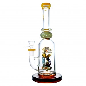 On Point Glass - 10.5" Seaside Sensation, Tentacles Perc Amber Fumed Bottle Bliss Water Pipe [HAJ2271]