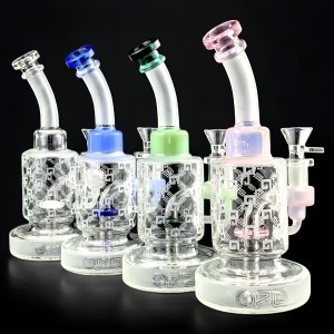On Point Glass - 8.5" Crafted Clouds, Half Frosted, Fully Fantastic Shower Head Perc Water Pipe [HAJ2272]