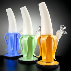 9" Curved Delight, Tempting Half-Peel Pleasure Banana Water Pipe - [HAJ2275]