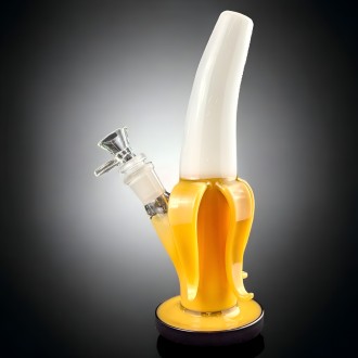 9" Curved Delight, Tempting Half-Peel Pleasure Banana Water Pipe - [HAJ2275]