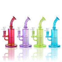 9" Twisted Neck Tree Perc Cylindrical Water Pipe - [HAJ241203]
