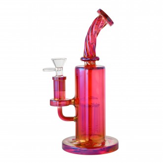 9" Twisted Neck Tree Perc Cylindrical Water Pipe - [HAJ241203]