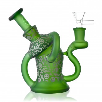 On Point Glass - 5.5" Frosted Art Series Recycler Water Pipe - [HAJ241209]