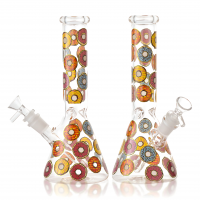 10" Donut Obsession Beaker Water Pipe - Glow in the Dark [HAJ241215]