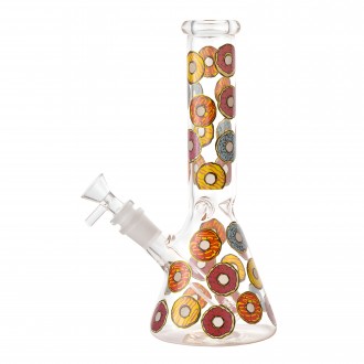 10" Donut Obsession Beaker Water Pipe - Glow in the Dark [HAJ241215]