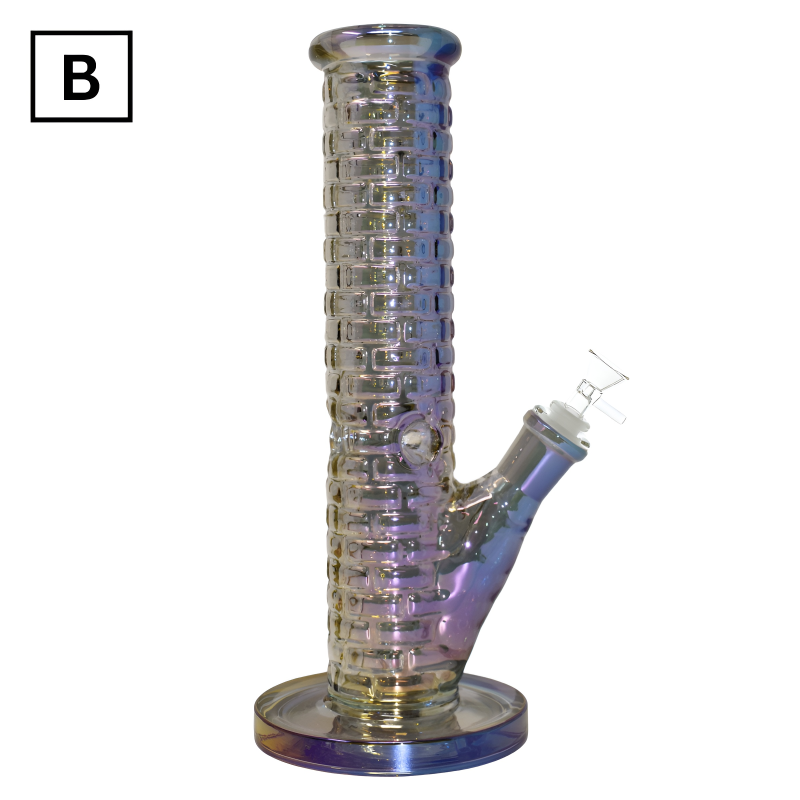 10" Urban Brick Textured Electroplated Straight Tube Water Pipe