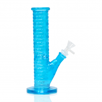 9.5" Urban Brick Textured Straight Glass Water Pipe
