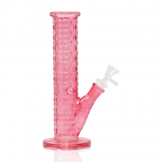 9.5" Urban Brick Textured Straight Glass Water Pipe
