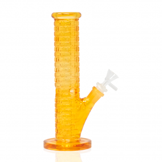 9.5" Urban Brick Textured Straight Glass Water Pipe