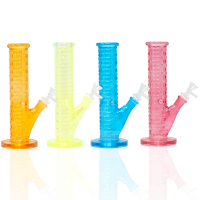 9.5" Urban Brick Textured Straight Glass Water Pipe