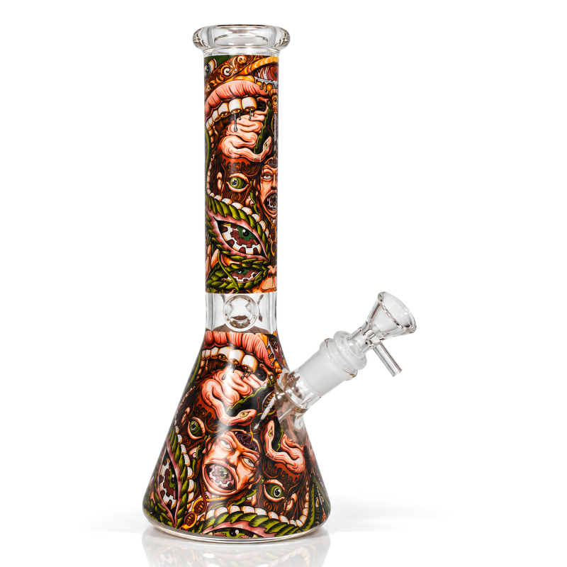 10" Creepy Zombie Art Beaker Water Pipe