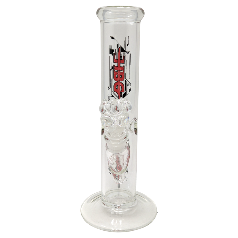 10" HBG Glass Logo Ice Catcher Straight Water Pipe - [ST10]