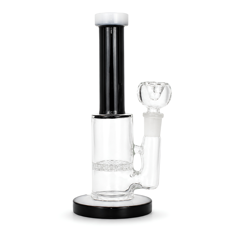 7.5" Colored Neck Honeycomb Perc Glass Water Pipe