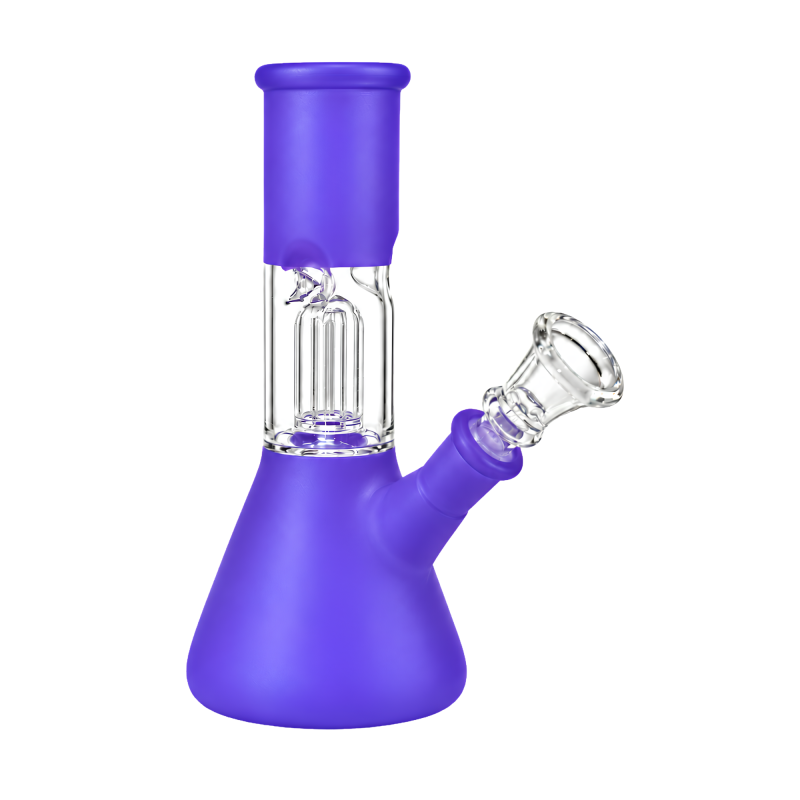 6" Single Dome Perc Frosted Color Beaker Water Pipe