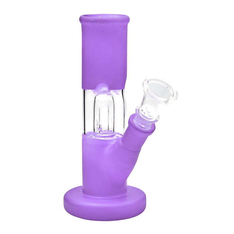 6" Single Dome Perc Frosted Color Straight Water Pipe