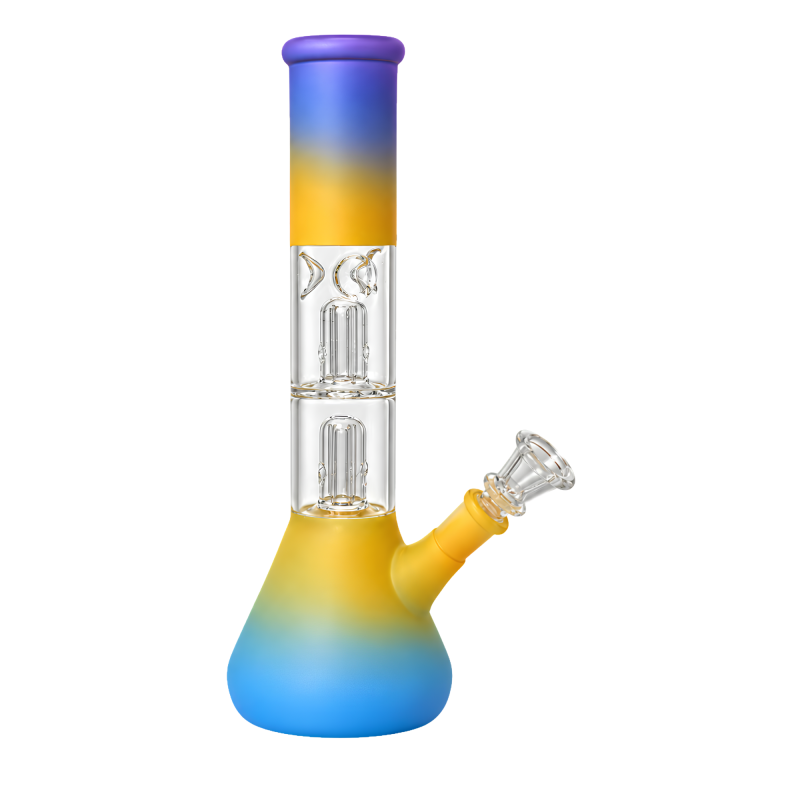 10" Double Dome Perc Ombre Beaker Water Pipe