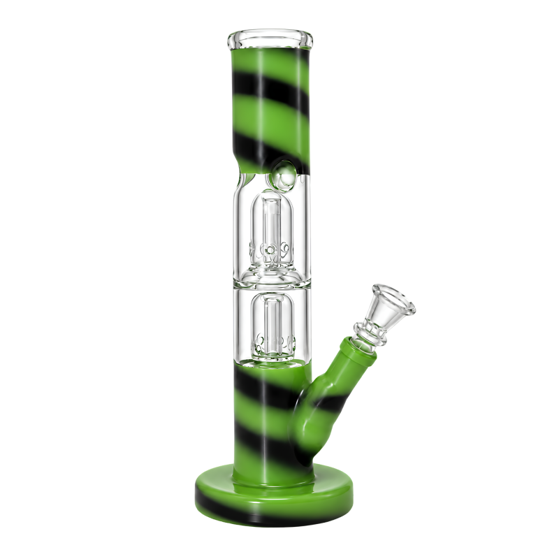 10" Double Dome Perc Straight Tube Water Pipe