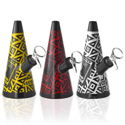 6" Cash Flow Sandblasted Pyramid Water Pipe - [HXCP078]