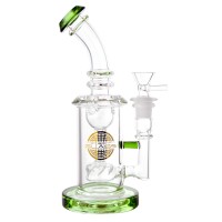 On Point Glass - 8" Bent Tube Incycler Water Pipe - [HXCP112]