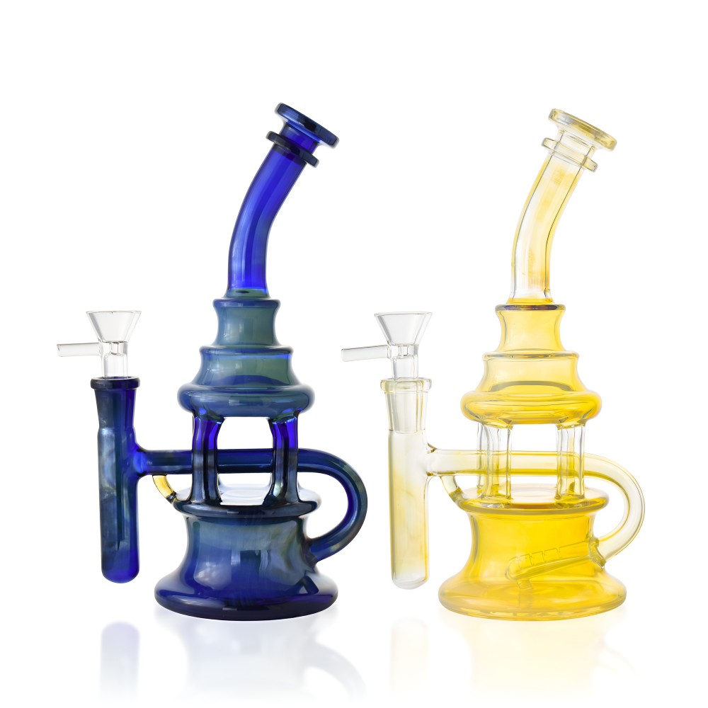 9 Inch Four Pillar Incycler Recycler Glass Water Pipe [HXCP125]