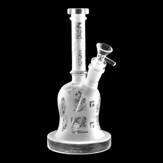 9" Clear Regal Emblem Frosted Water Pipe - [HXCP149S]