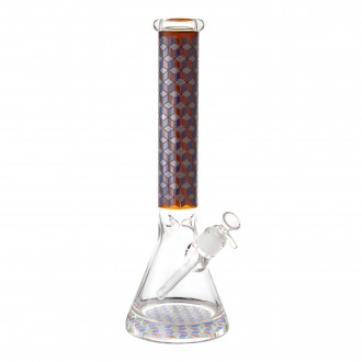 16" 25mm Thick Base Glow In The Dark Checkers Art Beaker Bong 