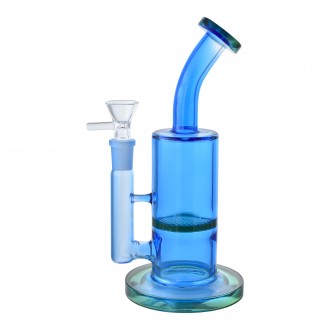 9" Bent Neck Honeycomb Perc Cylindrical Water Pipe - Assorted [HXCP327P]