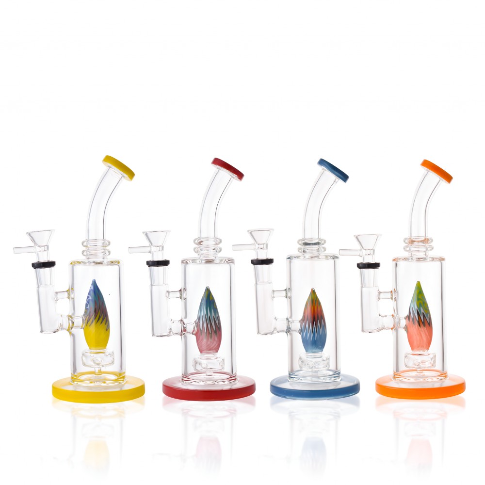 8-inch Color Accent Conicle Showerhead Perc Water Pipe – Assorted Colors