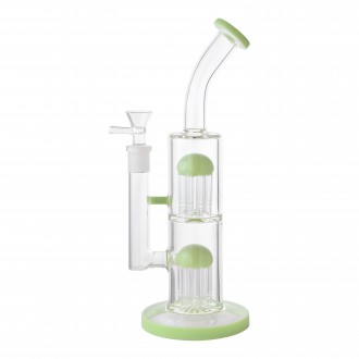 11" Double Tree Perc Cylindrical Water Pipe - [HXCP349]