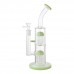 11-inch Double Tree Perc Cylindrical Water Pipe – Dual Perc Glass Bong