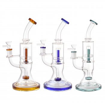 10.5" Dual Matrix Perc Cylindrical Water Pipe - [HXCP379]