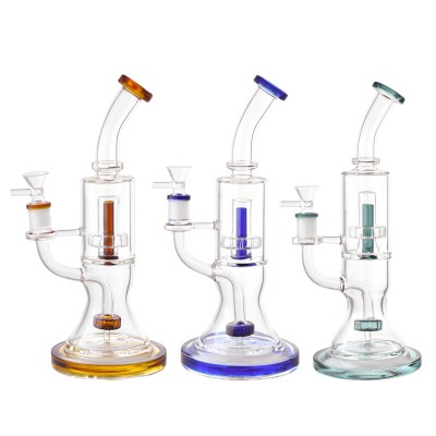 10.5" Dual Matrix Perc Cylindrical Water Pipe - [HXCP379]