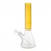 14 Inch Echoes Of Geometry Sandblasted Yellow Beaker Glass Water Pipe [HXCP388]