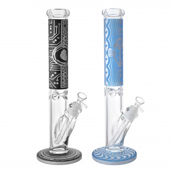 16" Circuit Heart Straight Tube Water Pipe - [HXCP389]