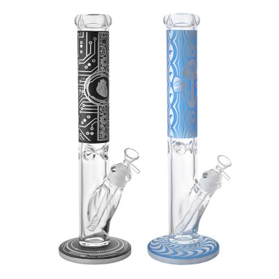 16" Circuit Heart Straight Tube Water Pipe - [HXCP389]