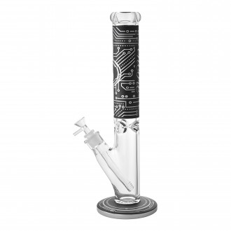 16" Circuit Heart Straight Tube Water Pipe - [HXCP389]